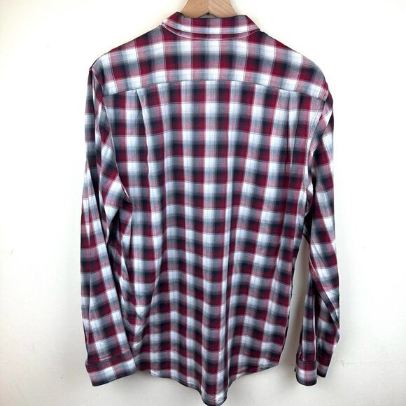 Vince Red Plaid Classic‎ Fit Long Sleeve Button Up Shirt Men’s L - Picture 2 of 10